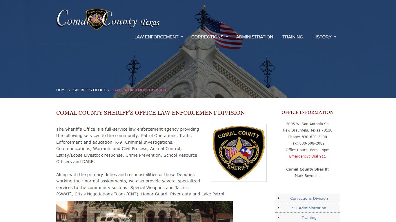 Sheriff's Office Law Enforcement-Comal County, Texas
