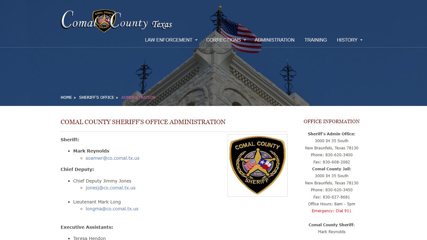 Sheriffs Office Admin-Comal County, Texas